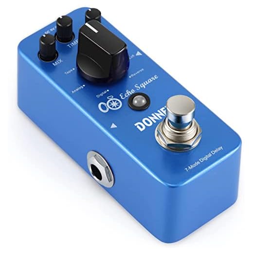 Donner Echo Square Digital Delay Pedal Guitarra, 7 Modos Pedal de Efectos True bypass para Guitarra