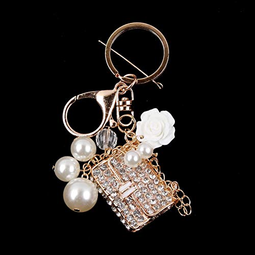Preisvergleich Produktbild GMTEXTILES Metall Tasche Kristall Strass Handtasche Charme Anhänger Schlüsselbund Mini Tasche Brieftasche Schlüsselbund Damen Schlüssel Tasche Kette Geschenk