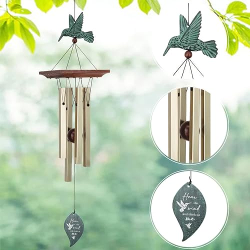 Image of ASTARIN Memorial Custom Wind Chimes for Loss of Loved One, Wind Chimes for Patio Yard Decor, 24'' (Condolences-4)