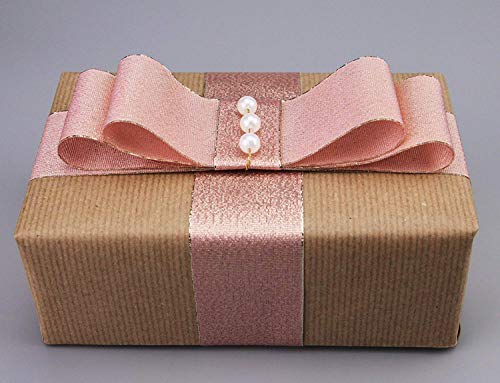 finemark 20 m x 40 mm Vienna Decorative Ribbon Pink Gold Metallic Gift Ribbon Shiny Brocade Rose Gold Rose Lurex Wedding Christmas Decorative Ribbon - Image 3