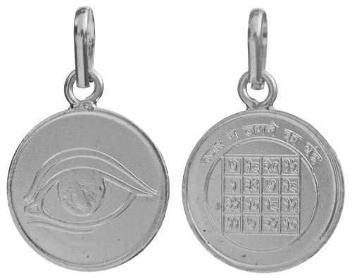 Pendentif mauvais œil en argent sterling discret amulette yantra double face