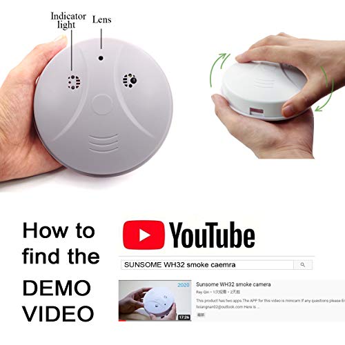 Poetele Camera Smoke Detector Wireless Hidden Camera WiFi 1080P Nanny Cam Motion Detection Home Security Wall Mount Camera Remote Control Android iOS Free App PC View No Audio