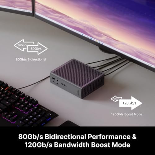 CalDigit TS5 PLUS - Thunderbolt 5 Dock - 20 Port, 10Gb Ethernet, 140W dedicated host Charging, TBT-5 x 3, USB 10Gb/s x10, Dual USB Controllers, Up to Two 8K 60Hz Displays, 1.0m Braided Cable, 330W PSU — view 9