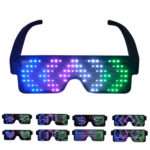 Harlafou LED Glasses,Light Up Glasses, Halloween 11 Patterns Sunglasses For Men And Women Nightclub, Birthday Parties And Other Occasions.