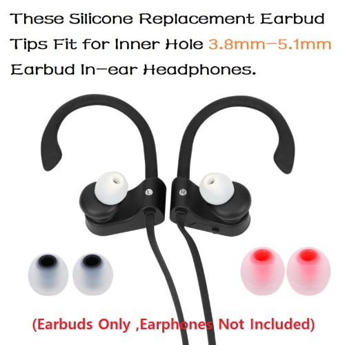 Image of Earbud Silicone Ear Tips Replacement Earbuds Gels for Popular In-Ear Headphones Other Inner Hole 3.8mm - 5.1mm 9 Pairs S /M /L