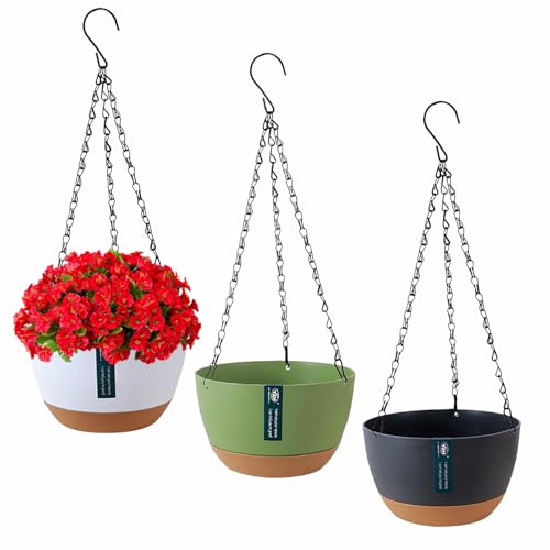 Exquilnova 3 Stück Blumentopf Hängend Blumenampel für Innen Außen,...