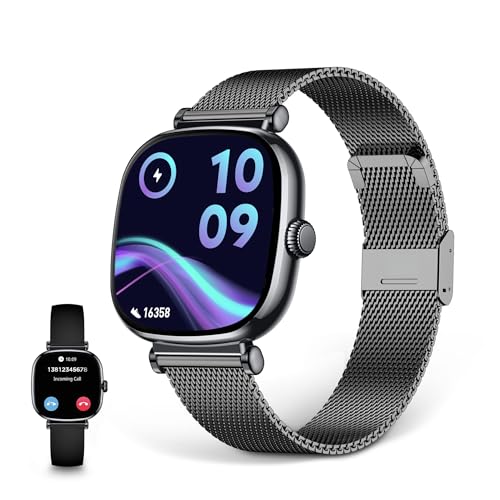 Ksix Iria Negro - Smartwatch 1.7"- 2 Correas (Metal + Silicona)