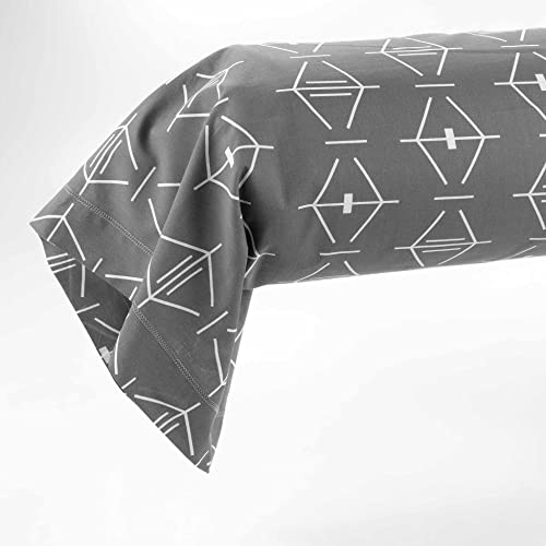 douceur d'intérieur, Taie de Traversin (85 x 185 cm) Aristide Anthracite, 100% Coton