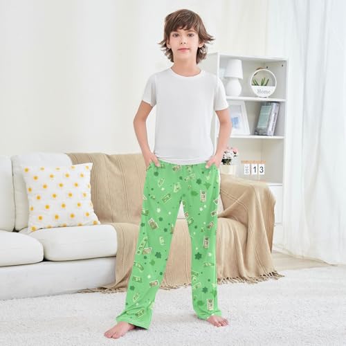 Boys' Pants Green Dollar Green Long Bottoms Jogger Pants Elastic Waist Trousers with Pockets S-XL3