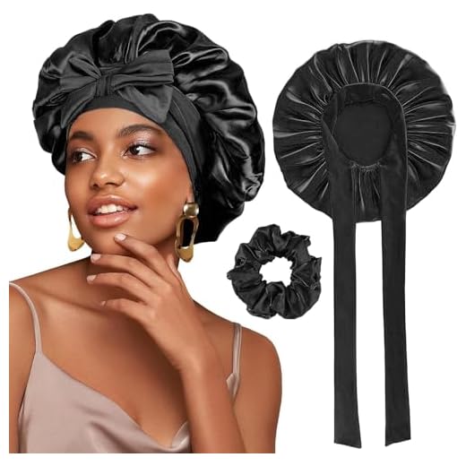 FOLAI Adjustable Satin Sleep Bonnet