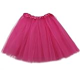 MUNDDY® - Tutu Elastico Tul 3 Capas 30 CM de Longitud para niña Bebe Distintas Colores Falda Disfraz Ballet (Fussia)