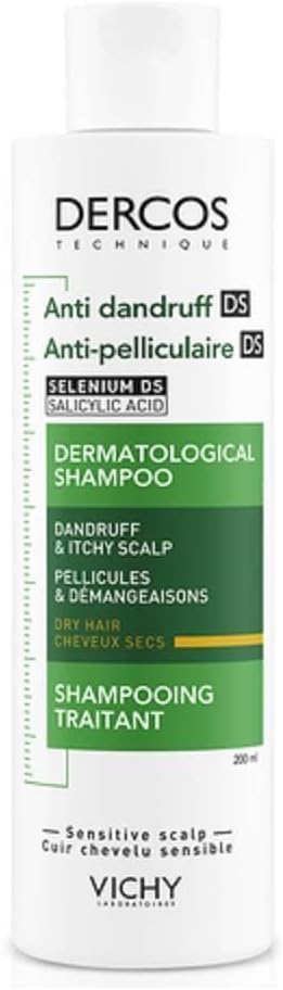 Vichy Dercos Anti-Dandruff Dermatological Shampoo for Dry Hair & Sensitive Scalp, with Salicylic Acid & Selenium Sulfide, 200ml, Soothes Itchiness & Nourishes. : Amazon.co.uk: Beauty