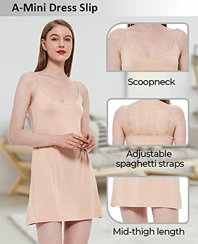 GYS Women's Bamboo Viscose Full Slips for Under Dresses Adjustable Spaghetti Straps Cami Slip Dress - Image 6