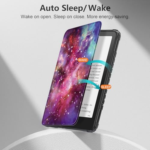 Image of Kindle Paperwhite Case 12th Generation 2024 - Slim Lightweight 7 Inch Book Cover with Auto Sleep /Wake | Protective Folio for Kindle Paperwhite 12th Gen,Galaxy
