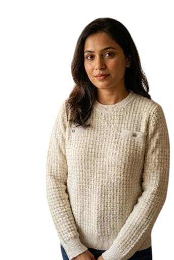 Women Sweater for Winter Woolen Fur-Texture Warm Stretch Fabric with Relaxed Fit Soft & Stylish Sweaters for Women Winter | Light Green & White-image-26