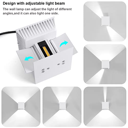 KAWELL Modern Wall Lamp LED Wall Light Up and Down Adjustable Beam Angle Aluminum Wall Wash Light Waterproof IP65 Indoor Outdoor for Bathroom Bedroom Corridor Living Room Stairs Garden, 24W 6000K - Image 2