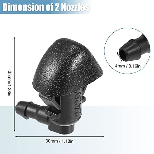 X Autohaux 1 Set Windshield Washer Nozzles Kit 76810-Tk8-A01 Front Windshield Spray Nozzles Wiper Spray Washer Jet And Fluid Hose With Connectors For Honda Odyssey 2011-2017 Black #TOP6