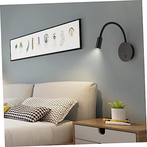 Lampe de lecture murale flexible en fer robuste avec interrupteur rotatif intégré - 5