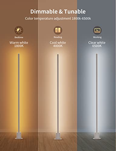 Ailofy Led Floor Lamp, Rgbw Corner Lamp Works With Alexa, Google Assistant& App,Smart Modern Lamp With 16 Million Diy Colors And Sync To Music, Ambiance Color Changing Lamp For Living Room Bedroom #TOP3