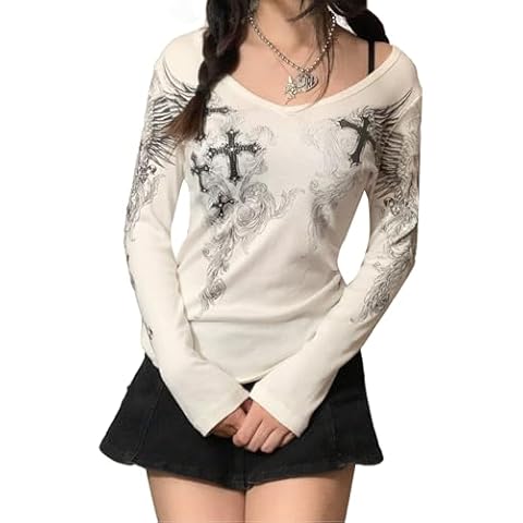 YILEEGOO Women Y2K Long Sleeve Crop Top Cover