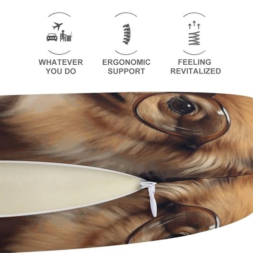 Almohada de viaje de espuma viscoelástica U con cremallera miniatura 5