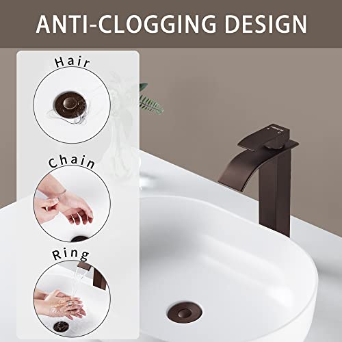 Full-Size Bounce Bullet Type Sink Plug, Stopper Anti Clogging Bathroom Faucet Drain Stopper With Filter Basket, Bullet Pop Up Bathroom Faucet Vessel Vanity Sink Drain Stopper Oil Rubbed #TOP6