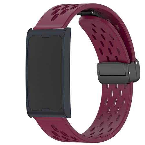 Lamshaw Compatible for Amazfit Helio Bands, Quick Release Breathable Silicone Replacemet Band Straps Compatible for Amazfit Helio Fitness Tracker Wristband (Wine Red)