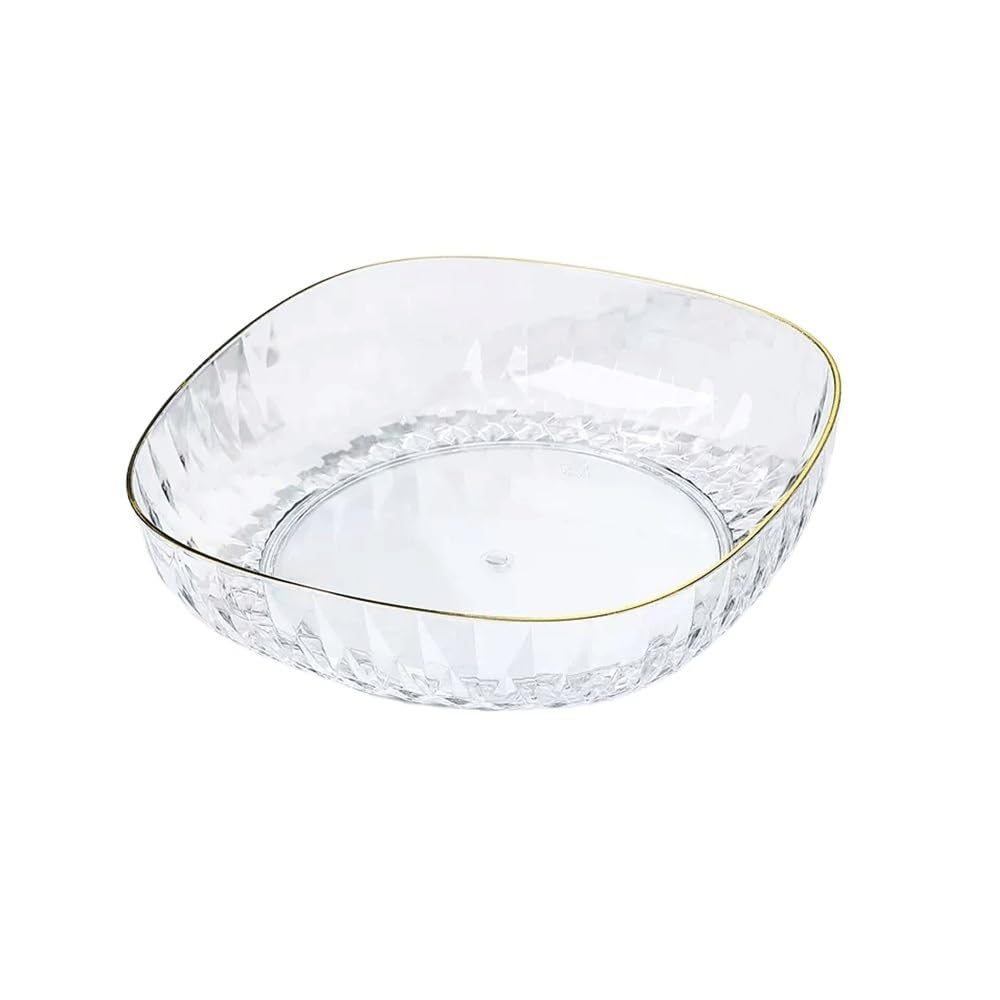 HPTHLY Fruit Plate Fruit Plate Square Decorative Plate Household Dishwasher Snack Plate Candy Plate Fruit Plate Fruit Bowl (Transparent)