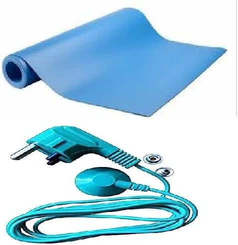 Sky ESD Mat Pad Earthing Sheet With 3 pin Grounding Plug 1.5 meter Wire length for Grounding Human body volatge Removing Electrostatic charge from human Body size (2x4 ft)