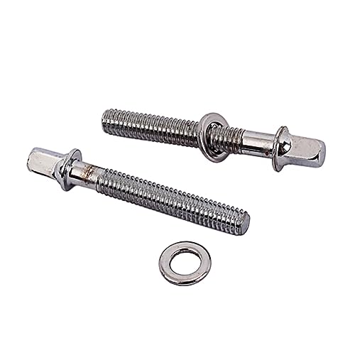 Hemoton 6 pcs Tornillos de Montaje para Batería de Acero Inoxidable con Arandelas para Tensión, Accesorio Esencial para Tambor Snare y Bajo miniatura 5