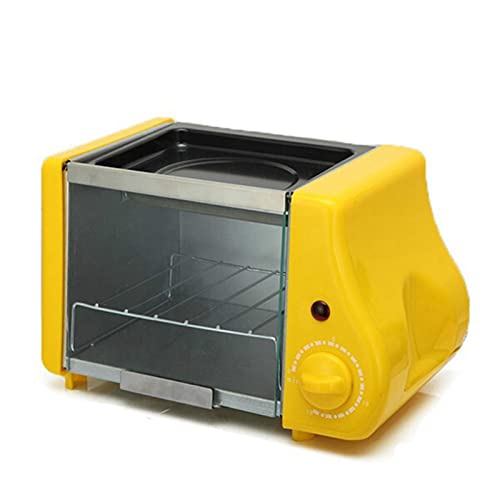 TVAFEDS 2-in-1 Mini Electric Bread Maker and Toaster - Ideal for Baking, Roasting, and Breakfast Meals (Yellow)