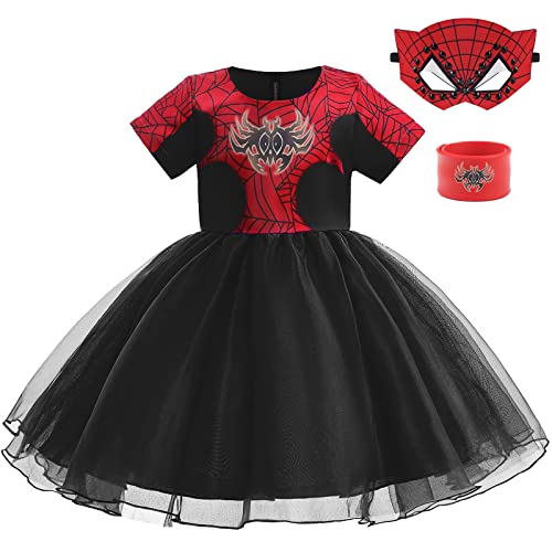 Hugeek Hero Princess Costume For Girls Dress Outfits Fancy Birthday Halloween Party Cosplay Dress Up (Black, 1-2 Years) #TOP3