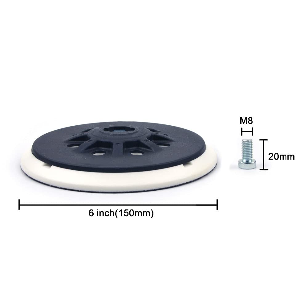 Platorello abrasivo di backup con filettatura M8 a 17 fori da 6 pollici (150 mm) per 6quot; Dischi abrasivi Hook&Loop, accessori per smerigliatrici, duri