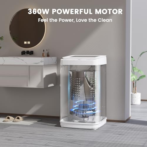 Image of Zynkez 14 lbs Portable Washing Machine, Fully Automatic Portable Washer with 10 Programs, 3 Water Levels, Drain Pump, Small Washer and Spin Dryer Combo for Apartment, RV, Dorm
