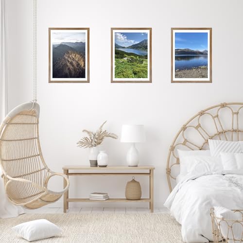 Image of JCJMY 12x16 Picture Frame Rustic Brown with 11x14 Mat, Display Photo 11x14 with Mat or 12 x 16 Without Mat, Wall Hanging Large Frame with Plexiglass, Rustic Brown