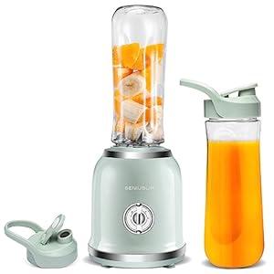 Geniuslix Portable Single Serve Smoothie Blender, Green, 600ml