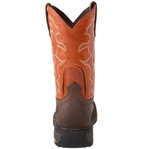 Bmvy9 Mens Workhog Wide Square Toe Work Boot Dark Earth/Brick 15 #TOP2