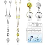 namensschildhalterung briefkasten 【Was Sie bekommen】- Paket kommt mit 2 Stück verschiedenen Stilen elegante Lanyard Halskette mit Clip (Silber, Gold), 2 Stück einziehbaren Badge Clip (Silber, Gold) und 4 Stück wasserdichte, klare ID Kartenhalter Hüllen, geeignet für Ihren Alltag und Büro.