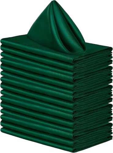 Serviettes de table réutilisables vert foncé pour déco de mariage - 2