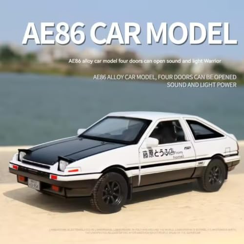 Image of Mashes AE86 1:32 Scale Metal Diecast Model with Pull Back Action, LED Lights, Sound & Openable Doors, Premium JDM Sports Car Collectible for Kids, Boys, Girls, Car Enthusiasts & Collectors