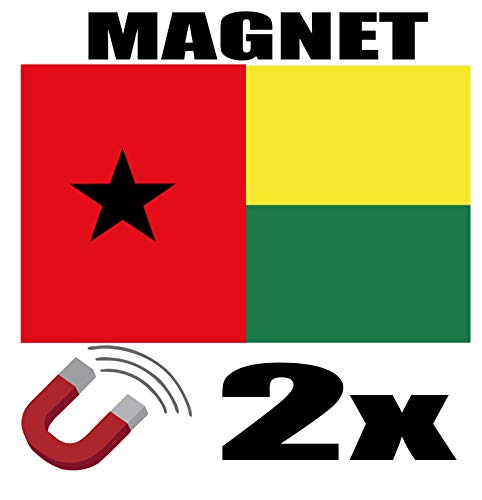 SAFIRMES 2 x Guinea Bissao Flagge Magnet 6 x 3 cm Deko Magnet, Motiv: Guineee Bissau Magnet Kühlschrank