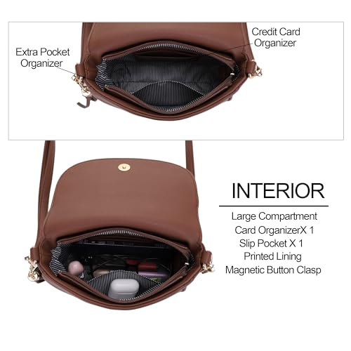 Image of EVVE Small Crossbody Bags for Women Trendy Flap Saddle Purses with Tassel Vegan leather Shoulder bag