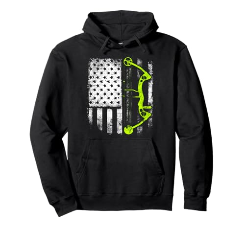 Archery Compound Bow USA Flag Hoodie