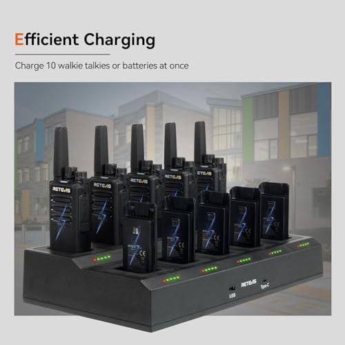 Image of Retevis RT68 Walkie Talkies Long Range Rechargeable (10 Pack) with Charger