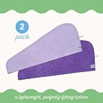 Turbie Twist 2-Pack Microfiber Hair Towel for Beauty, Travel, Gifting - Hair Wrap Turban for Straight, Wavy & Curly Hair - Premium Personal Care - Dark Purple & Light Purple - Image 3
