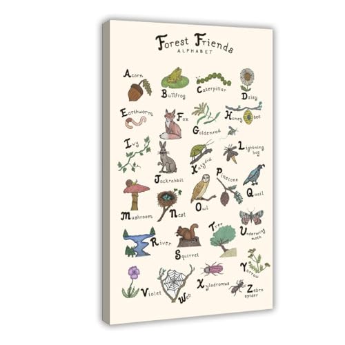 Lettres de l'alphabet de la forêt pour décorer le bureau et la chambre de bébé