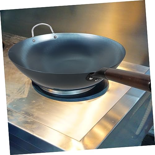 Wok de Hierro con Mango de Madera PRETYZOOM miniatura 6
