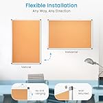 Double-Sided Cork Bulletin Board for Wall, WALGLASS 24" x 18" Hanging Wall Mounted Notice Board, Pin Display Vision Cork Board, Aluminium Framed Message Corkboard for Office, Home, School - Image 4