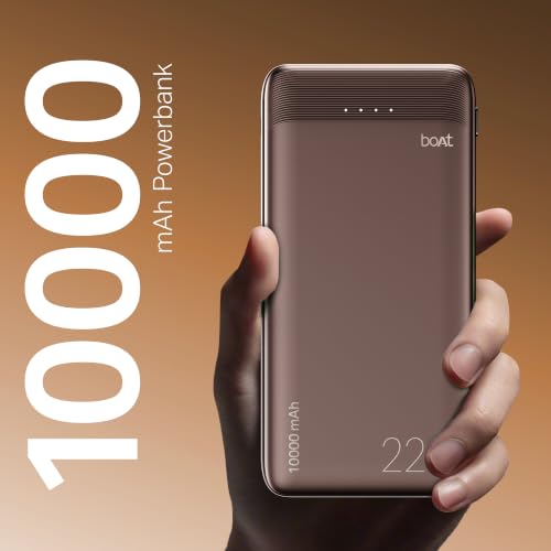 Image of boAt EnergyShroom PB300 Neo 10000mAh Power Bank with 22.5W Fast Charging, 3X Output Ports, Supports Android, iPhone, Tablets, Earbuds (Mocha Brown)