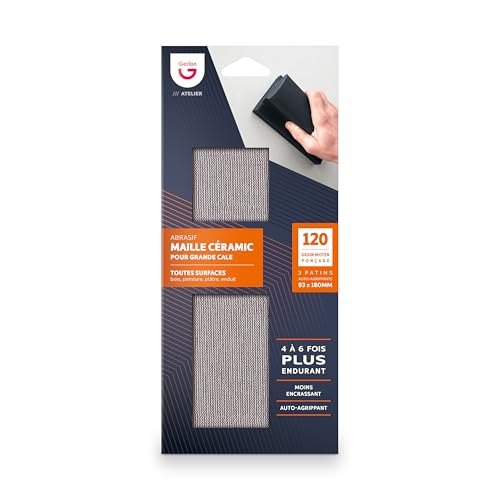 Gerlon Recambios abrasivos superresistentes, 3 unidades, malla de cerámica 93, 180 mm, grano medio (120)